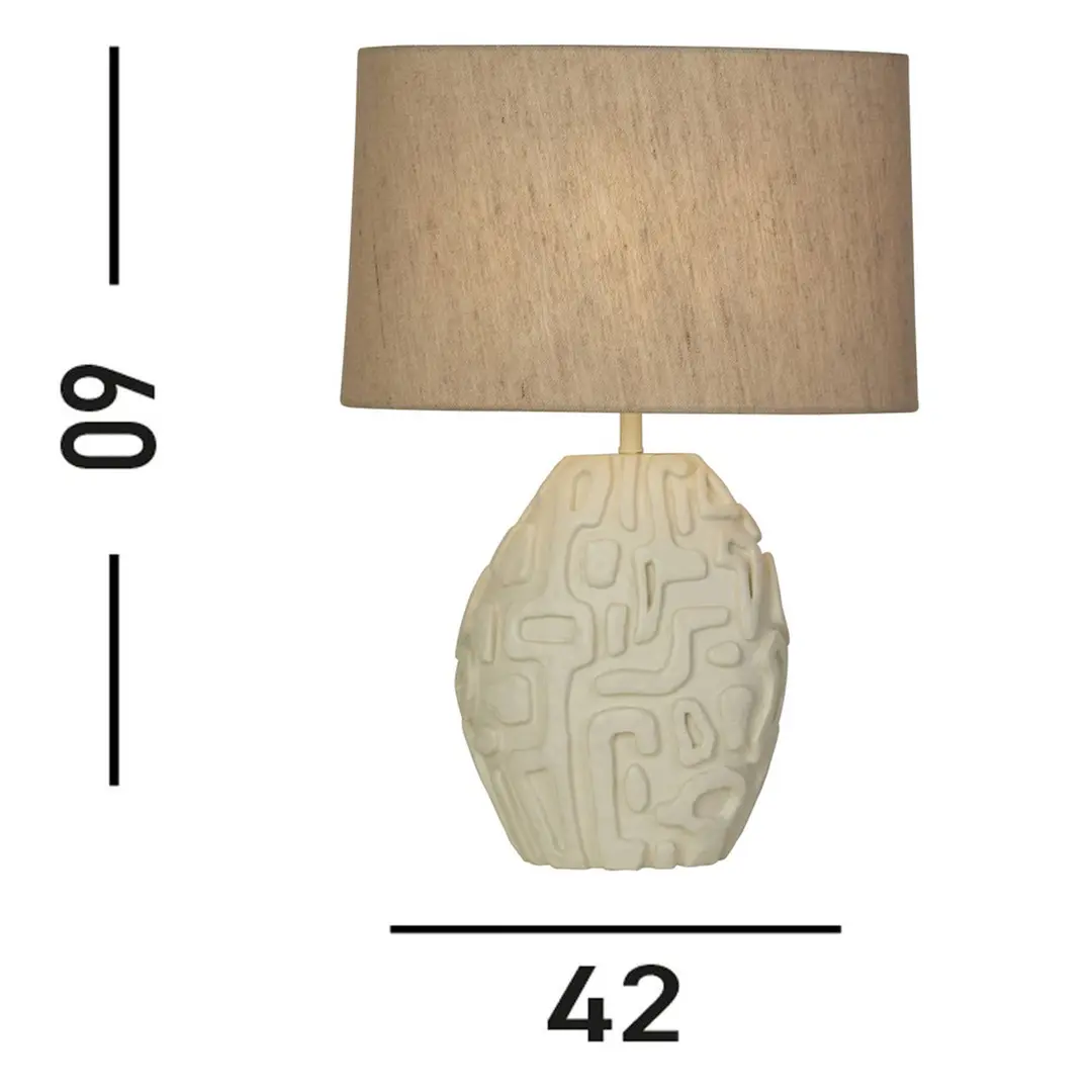 Searchlight Tischleuchte Adelaide, creme, Höhe 59,5 cm, Textil/Kunstharz