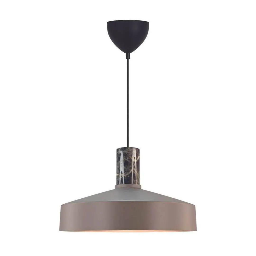 Nordlux Pendellampe Elvas, hellbraun, Ø 37 cm, Metall/Marmor