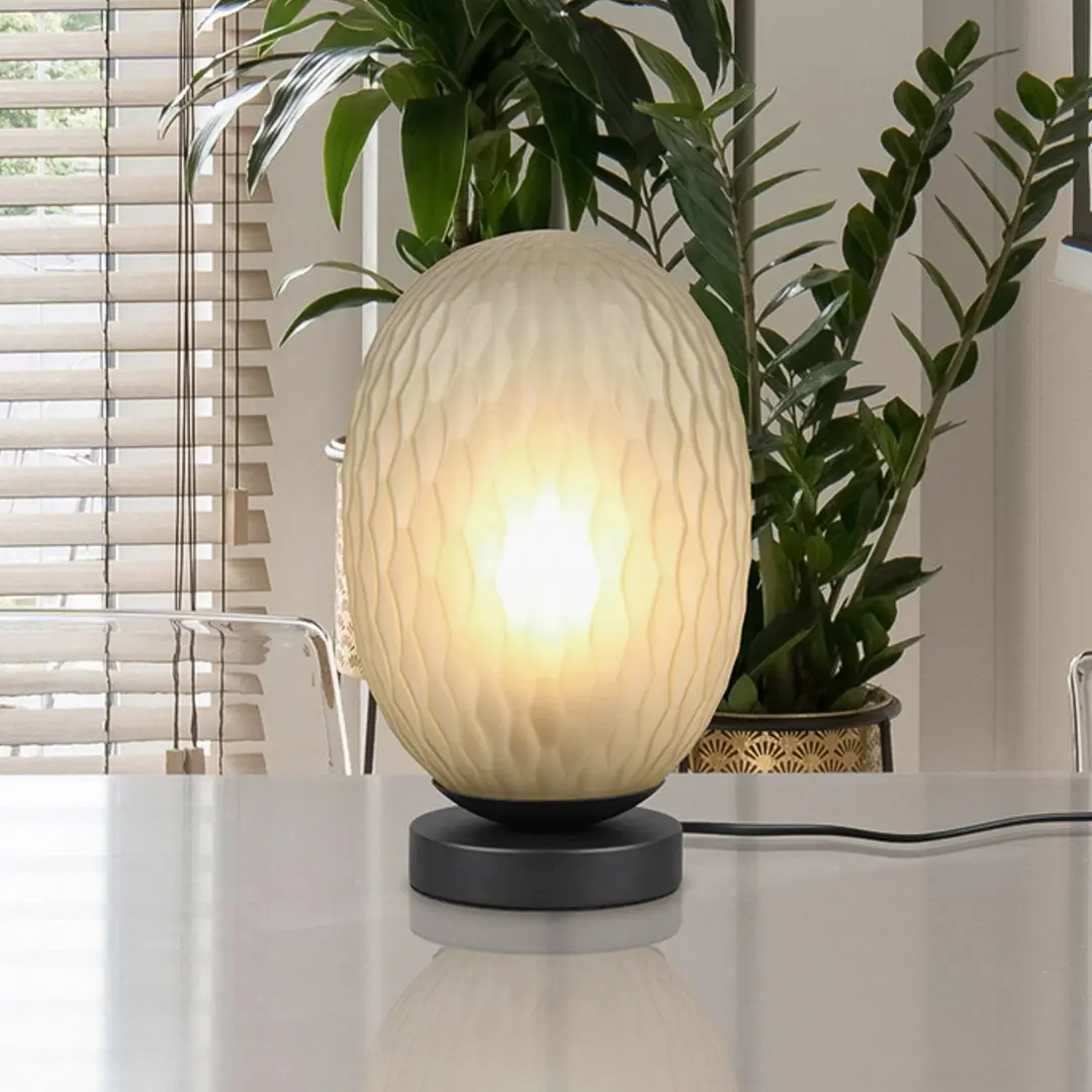 Trio Lighting Tischleuchte Facette, grün, Höhe 29 cm, Glas, E27