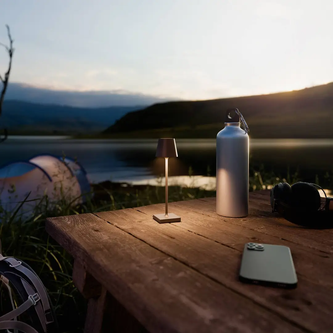 Sigor LED-Akkutischlampe Nuindie pocket, graphit, IP54, dimmbar