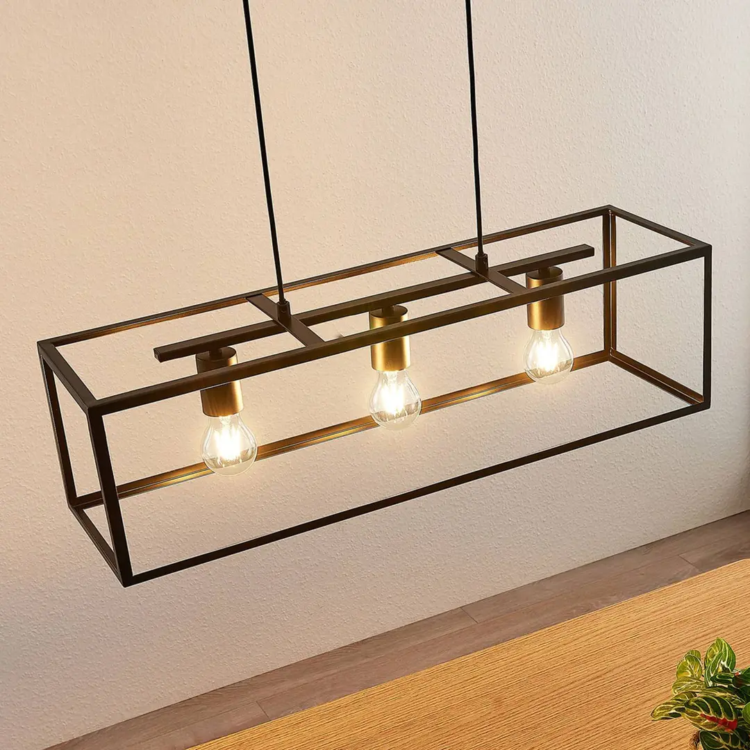 Lindby Hängeleuchte Emily, 72 cm, schwarz, 3-flammig, Metall