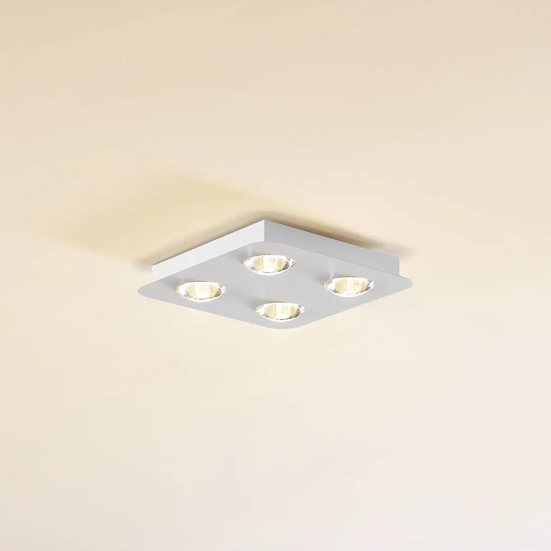 Lindby Deckenleuchte Jyla, weiß matt, 25 x 25 cm, 4-flammig