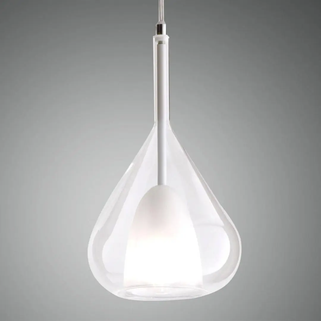 Fabas Luce Hängeleuchte Lila, klar, 1-flammig, Glas