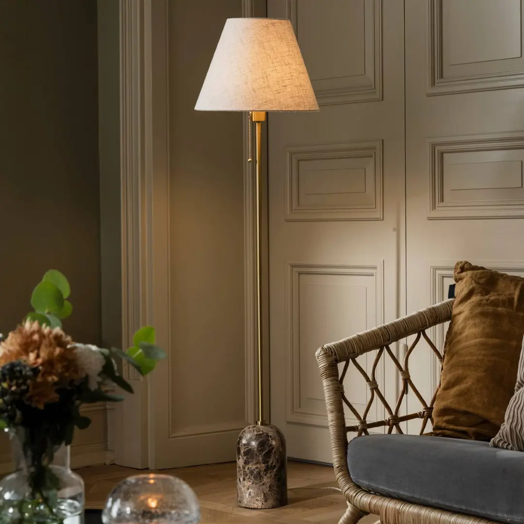 Globen Lighting Stehleuchte Gino, Fuß Marmor, beige, 145 cm