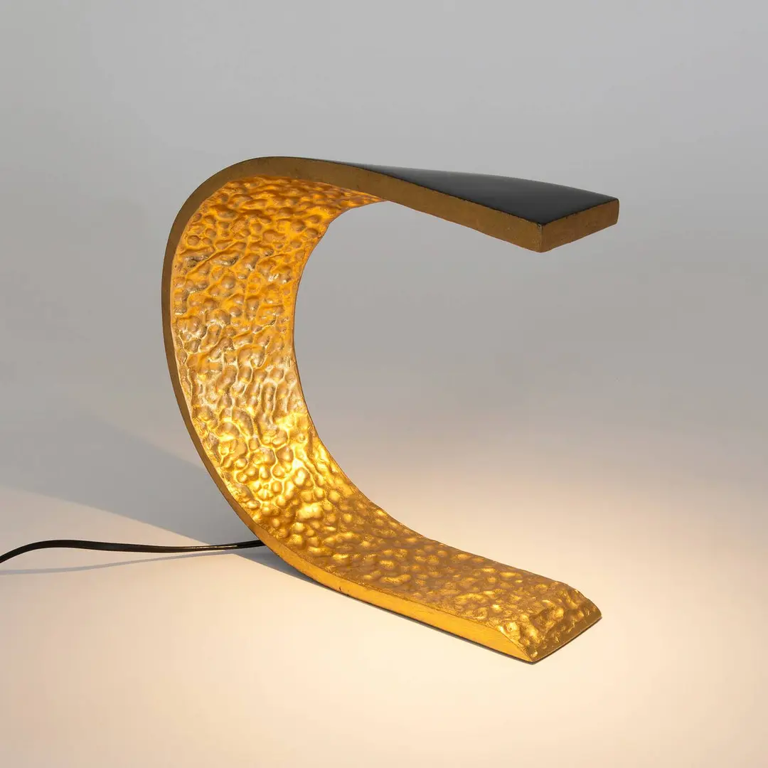 Holländer LED-Tischleuchte AUREONDA, schwarz/gold, Höhe 30 cm, Metall
