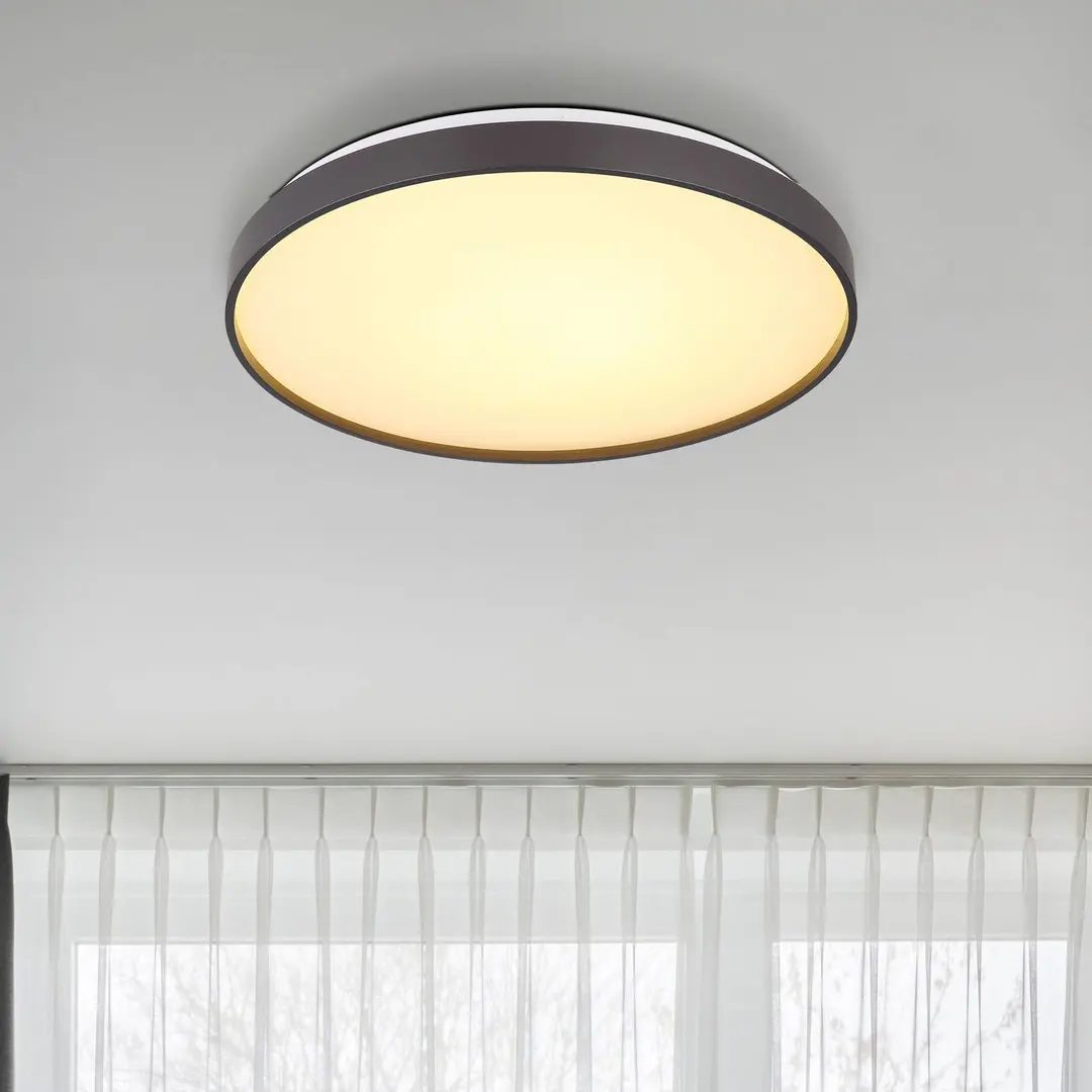 Globo LED-Deckenleuchte Eclypse, anthrazit, Ø 48 cm, Acryl/Metall