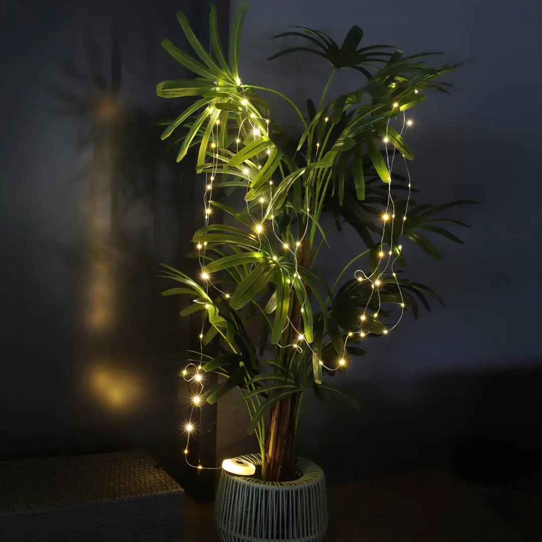 FH Lighting LED-Lichterkette Benni, weiß, 10 m, ausziehbar, Akku