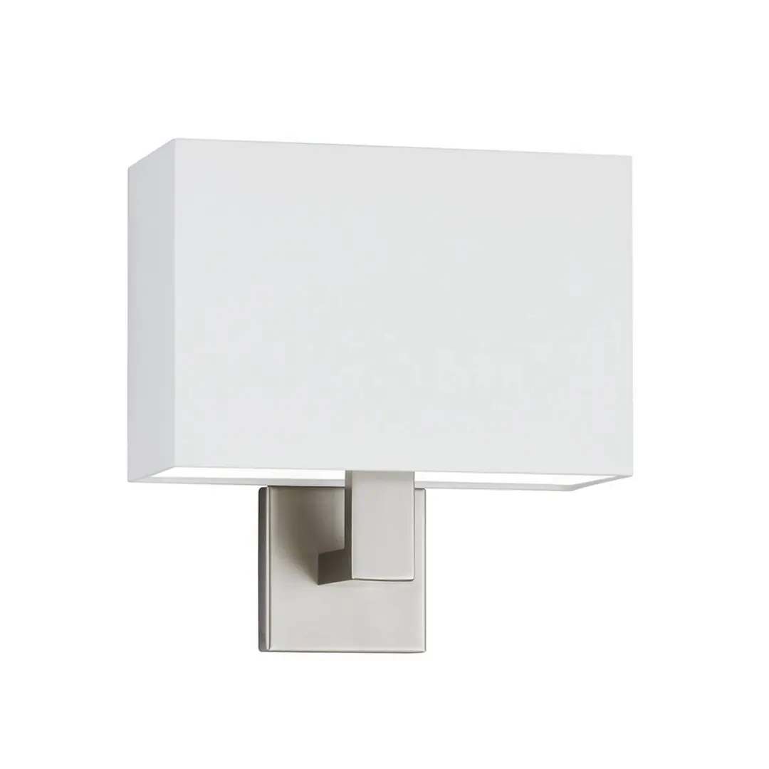 Knapstein Wandlampe Kea, nickelfarben/weiß, Breite 28 cm, Metall/Stoff