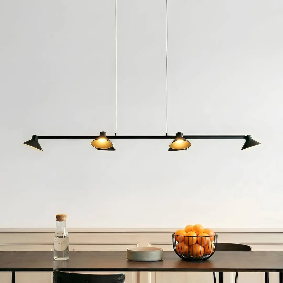 Lucande LED-Hängelampe Steve, schwarz, 113 cm 6-flg. dimmbar