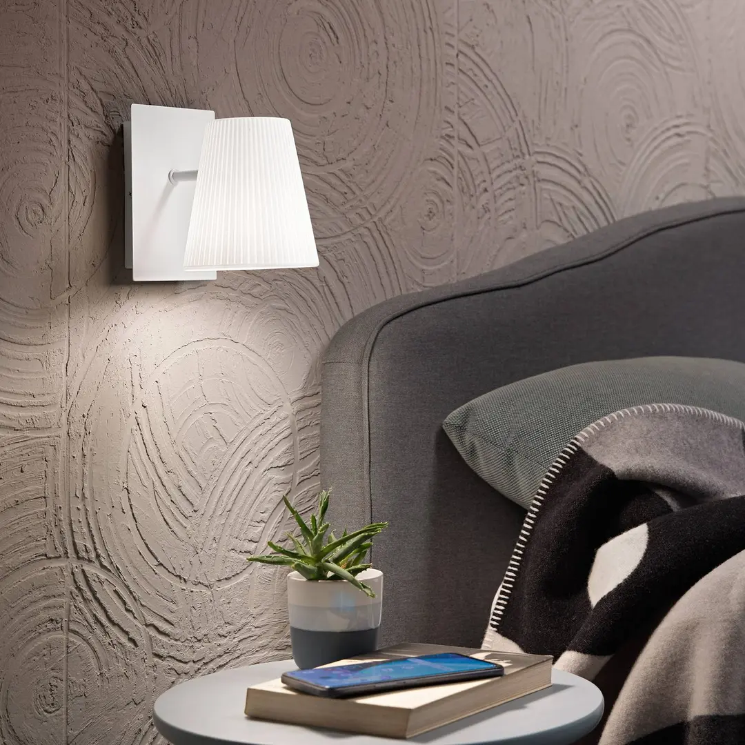 Luce Ambiente Design Wandlampe Cult, weiß, Breite 11 cm, Metall/Textil