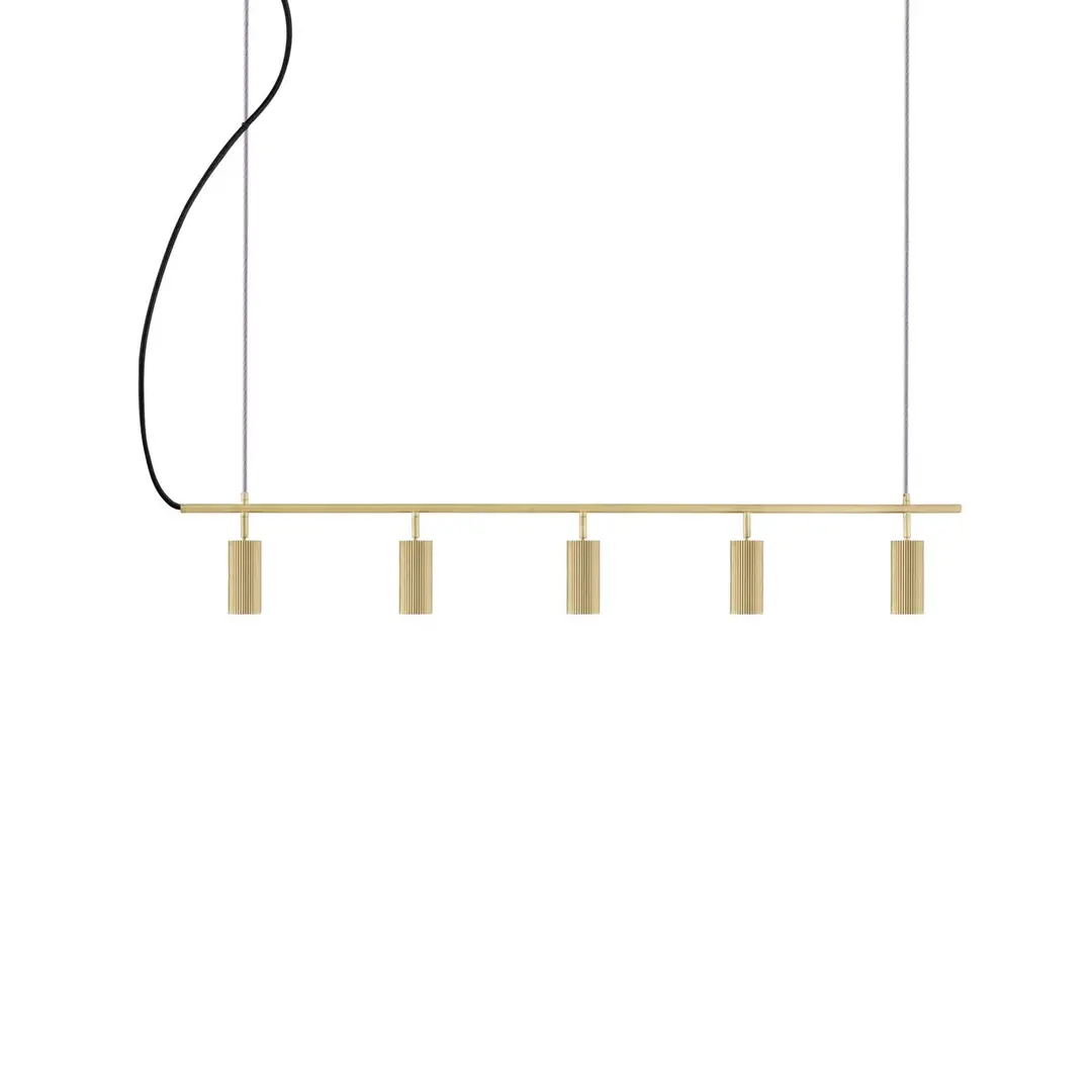 Globen Lighting Pendellampe Hubble 5 messing Länge 130cm 3fl