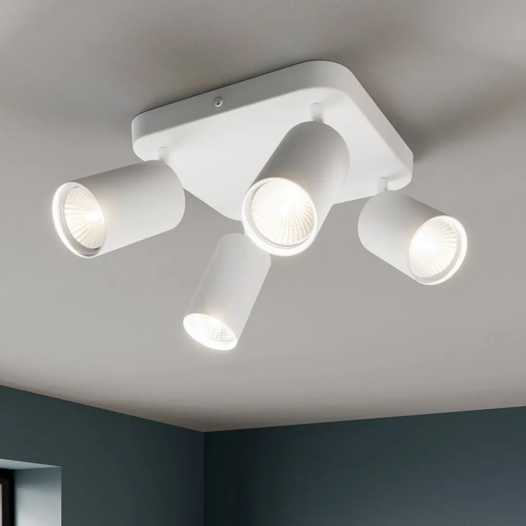 Nowodvorski Lighting Deckenlampe Eye Spot vierflammig Quadrat, weiß
