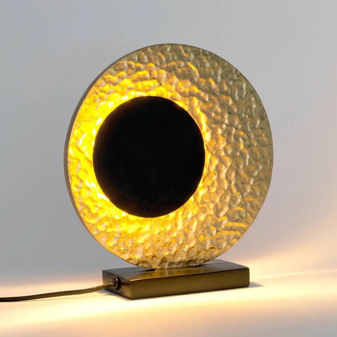 Holländer LED-Tischlampe INFINITY TAVOLO, schwarz/gold, 27 cm, Metall