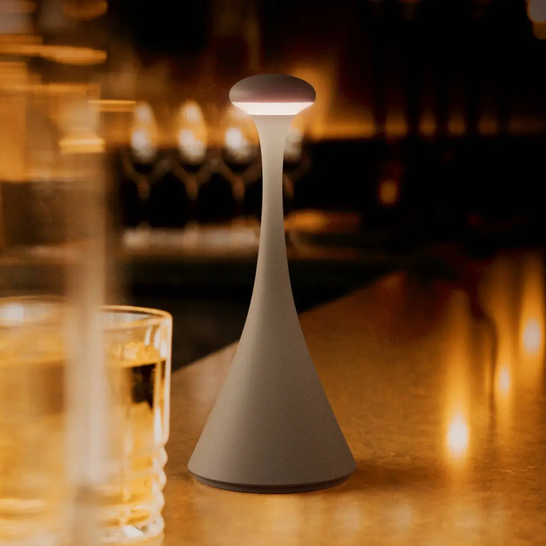 Sigor LED-Akkutischleuchte Nudrop mini, graphitgrau, IP54, dimmbar