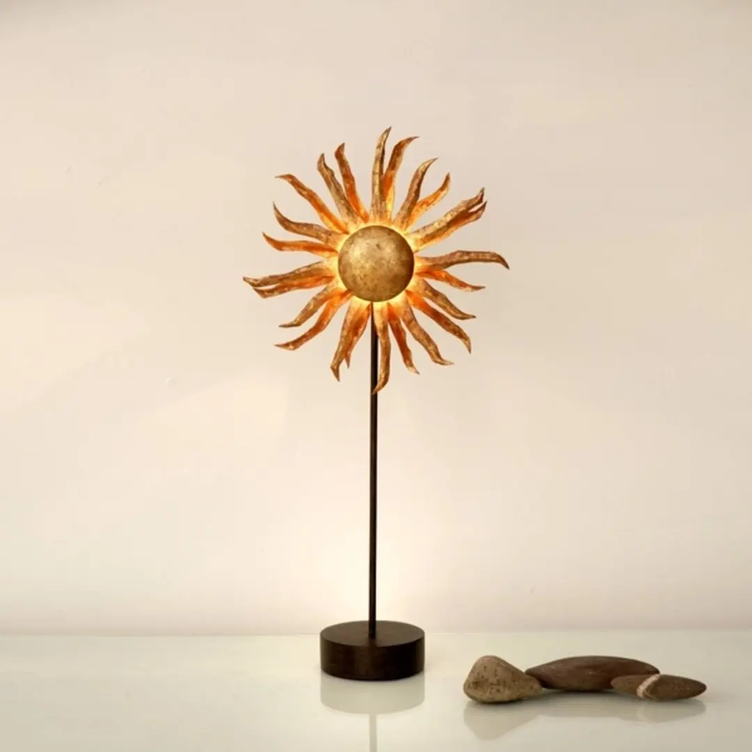 Holländer LED-Tischleuchte Sonne gold