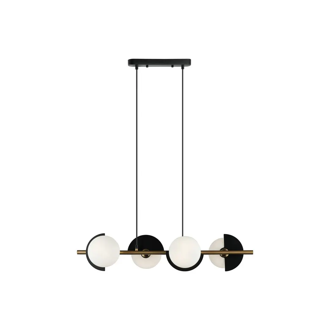 Viokef Hängeleuchte Darcy, schwarz/bronze, 4-flammig