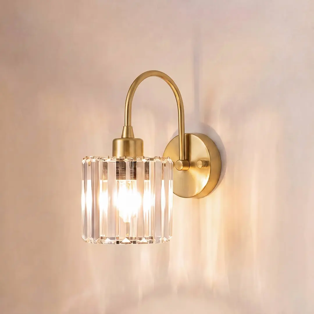 Opviq Wandleuchte Yakops, goldfarben, Ø 13 cm, Glas/Metall, E14