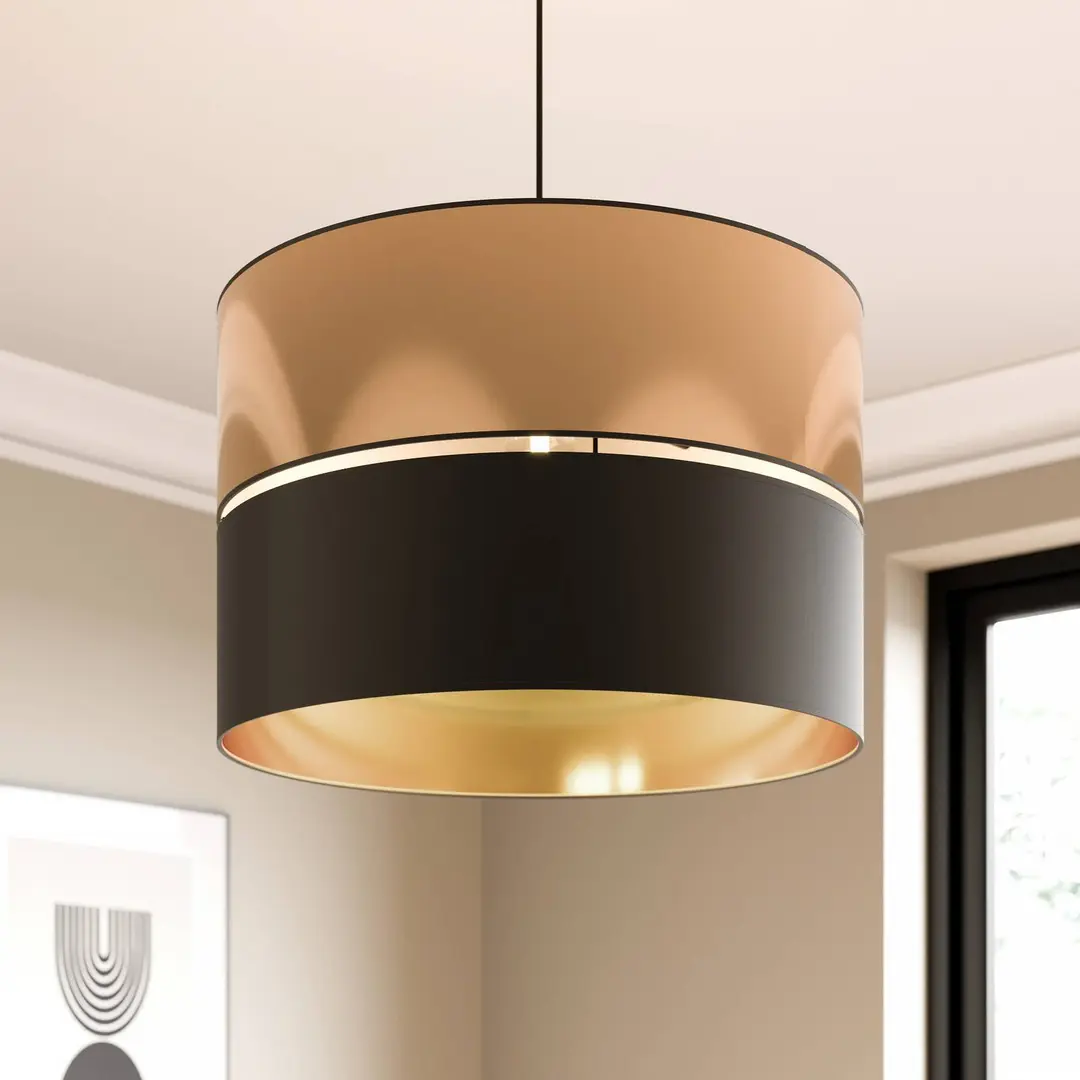 TK Lighting Hängeleuchte Hilton, schwarz/gold, einflammig