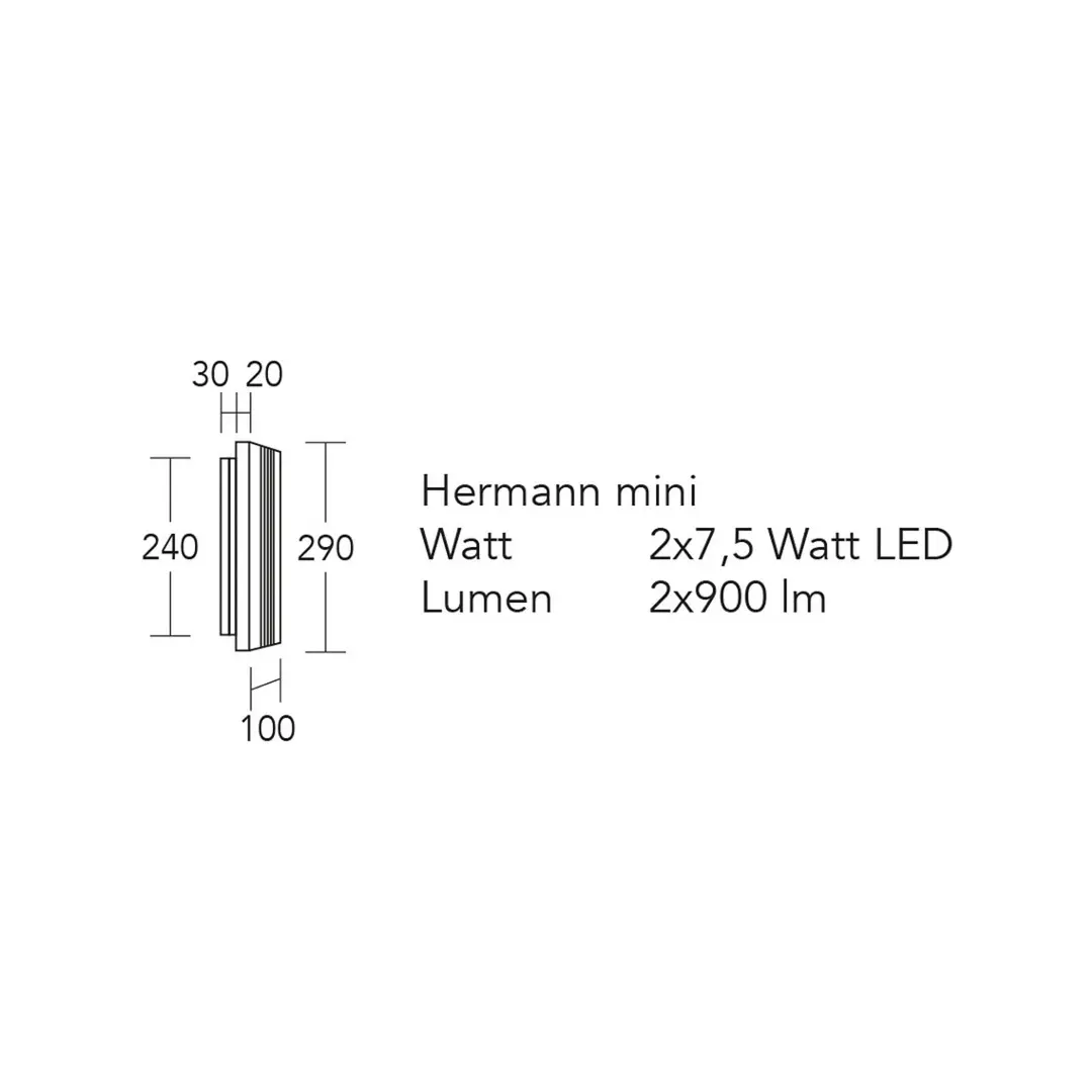 HerzBlut LED-Wandleuchte Hermann mini, eiche geölt, dimmbar