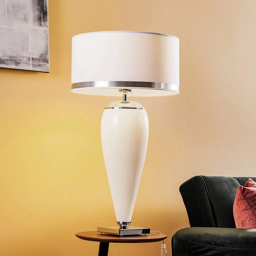 Argon Tischleuchte Lund, weiß/opal, Höhe 70 cm