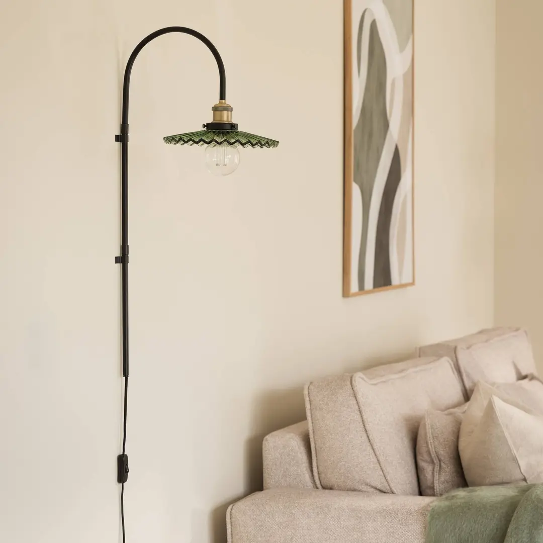 Globen Lighting Wandlampe COBBLER, grün, Höhe 75 cm, Glas