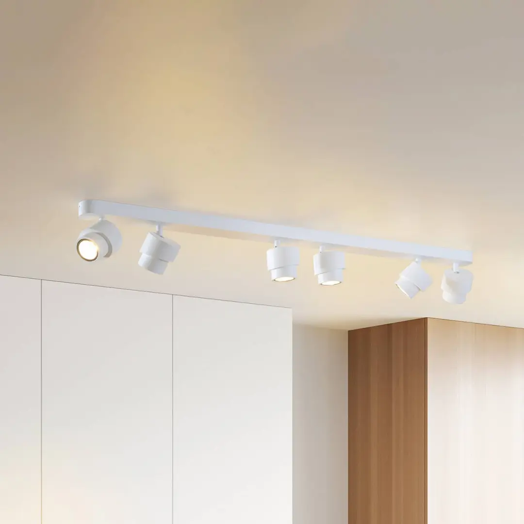 Escale LED-Strahler BRUSH, weiß, 110 cm, 6-flg. Metall, dim 2.700 K