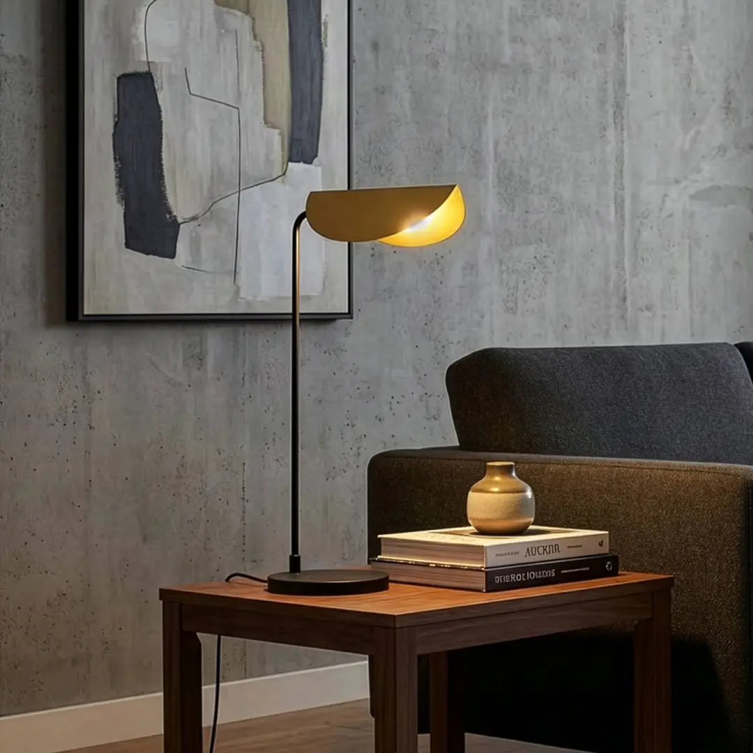 Opviq Tischleuchte Corner, schwarz/gold, Höhe 57 cm, E14