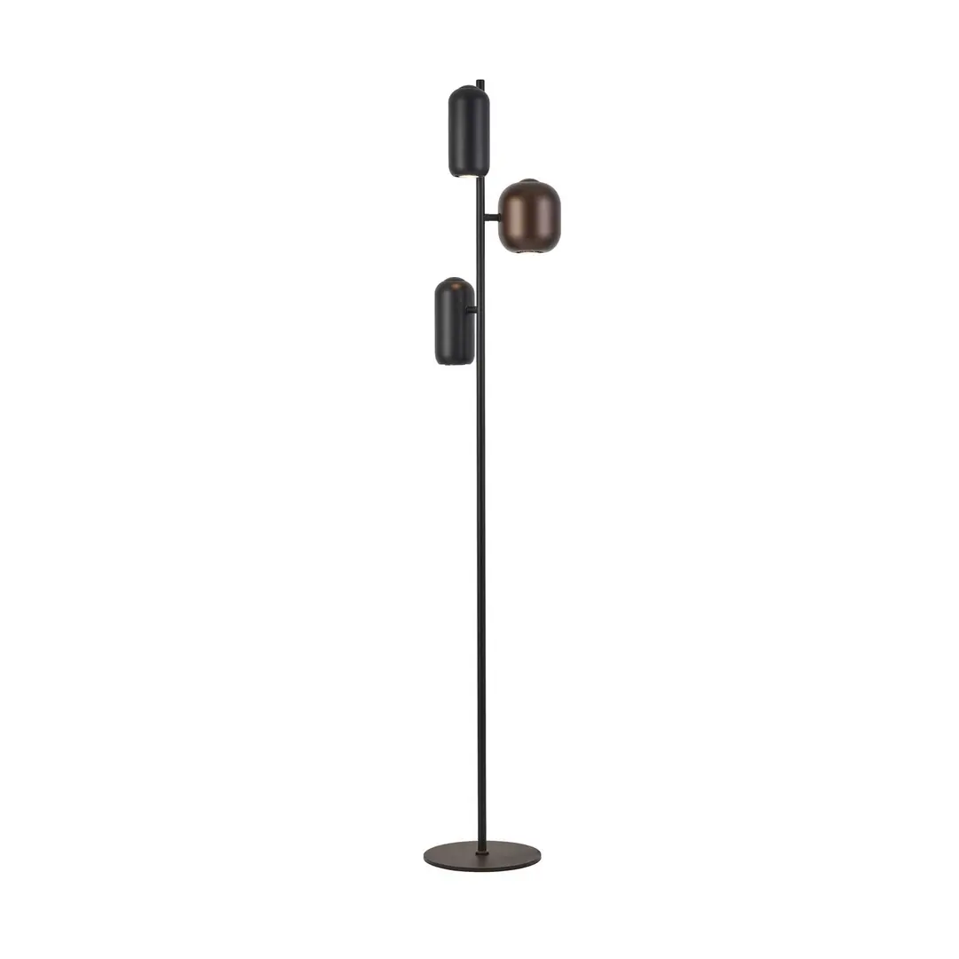 Brilliant Stehlampe Jane, Höhe 147 cm, schwarz/braun/grün, 3-flg.