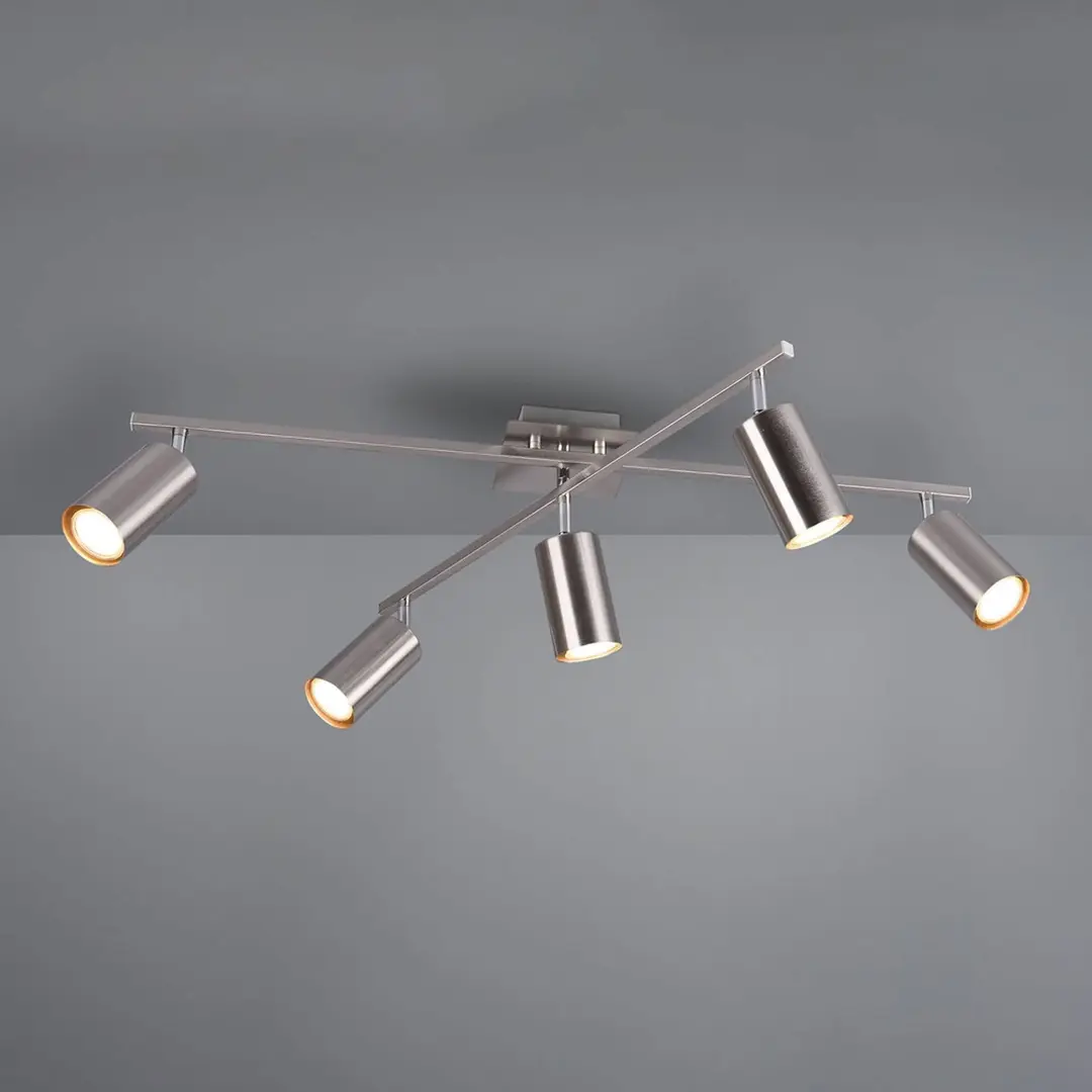 Trio Lighting Deckenstrahler Marley nickel matt 5-flammig