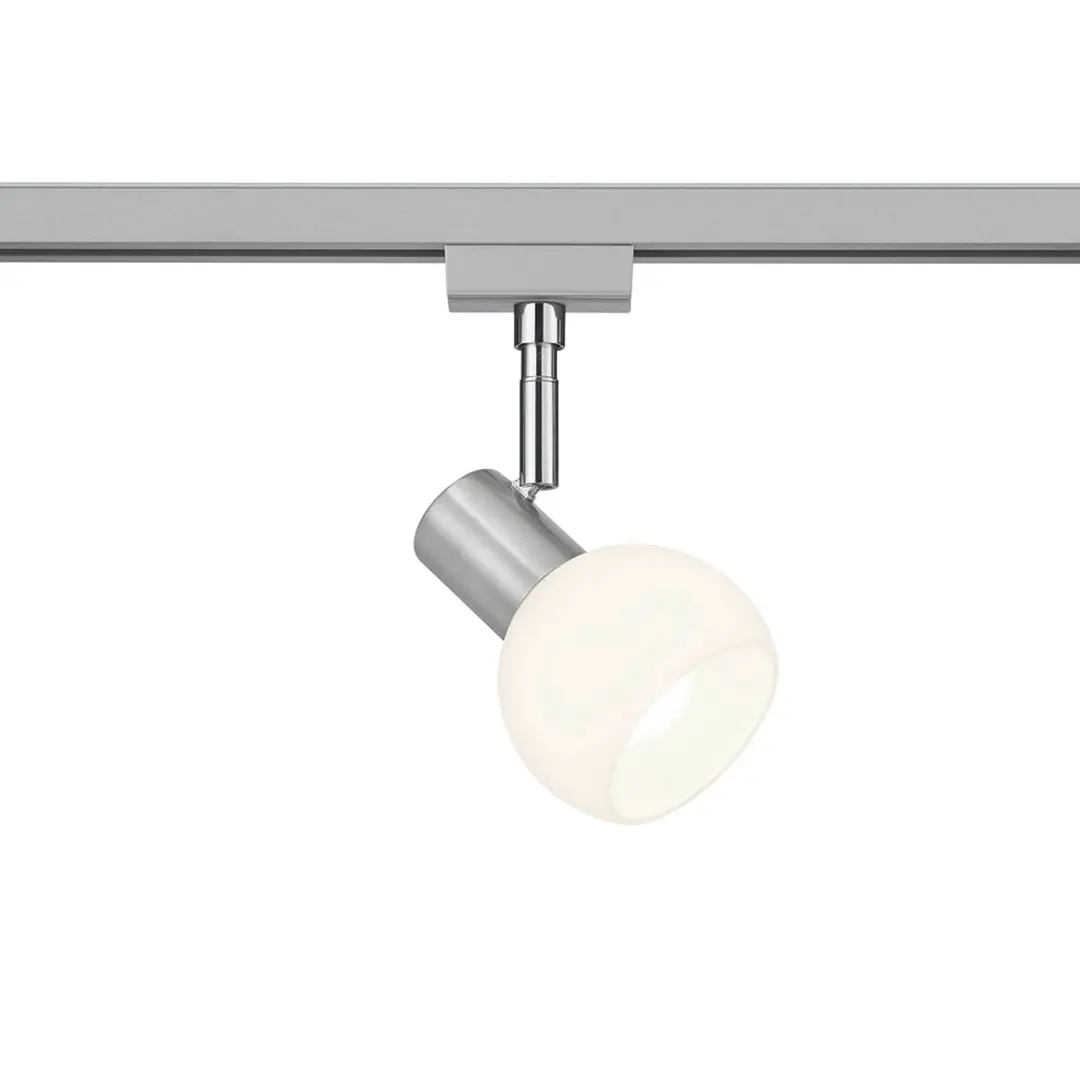 Trio Lighting Schienenspot für DUOline, Opalglas, nickelfarben, E14