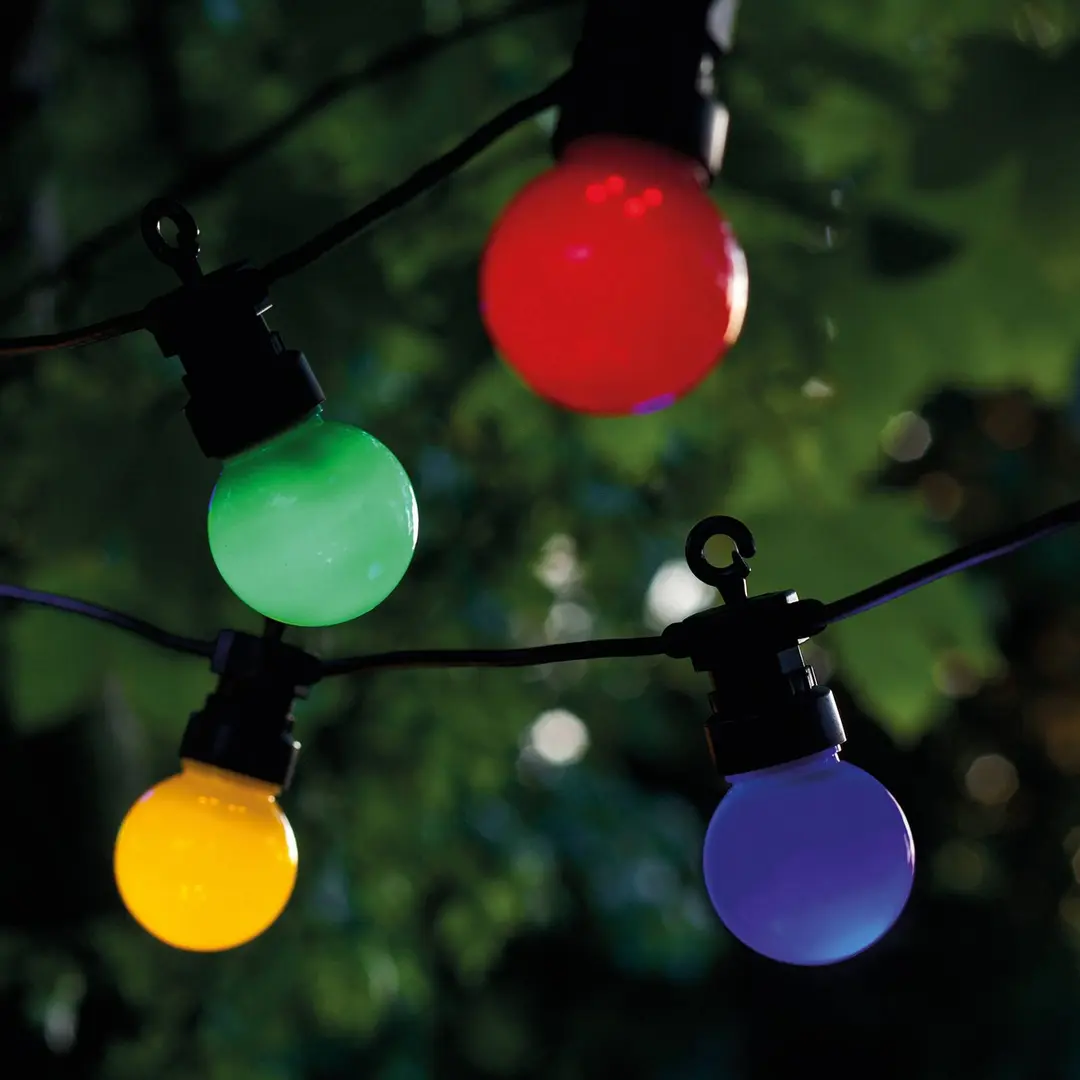 Sirius LED-Lichterkette Lucas Start-Set bunt, 10-fl., Solar/Stecker