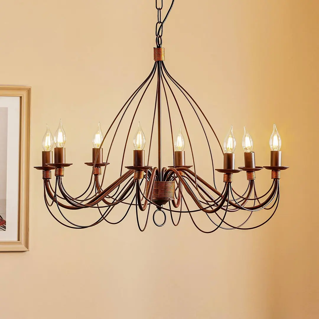 ONLI Kronleuchter Fiamma Marrone 8fl. ohne Schirme