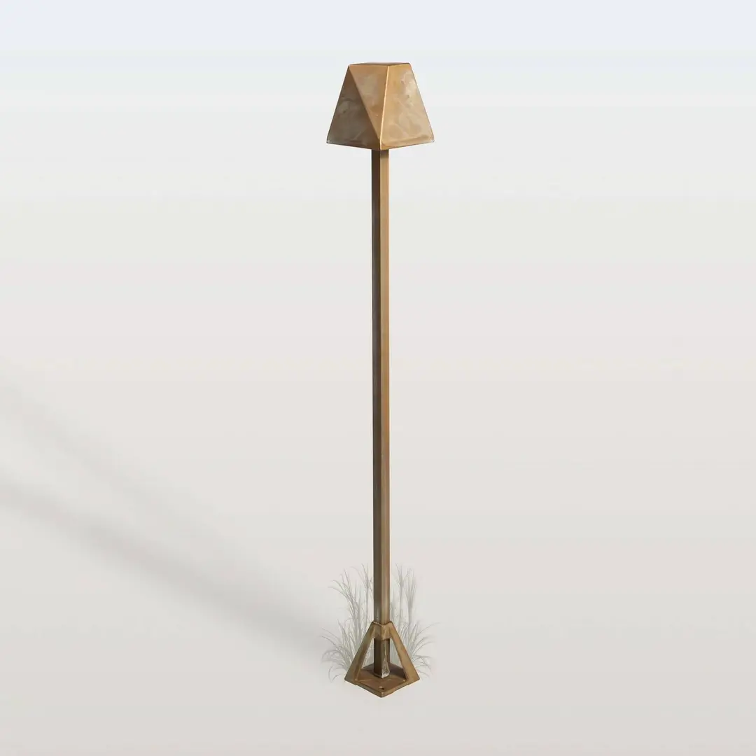 Moretti Luce LED-Wegeleuchte Silva Edge, Höhe 80 cm, messing antik, IP65