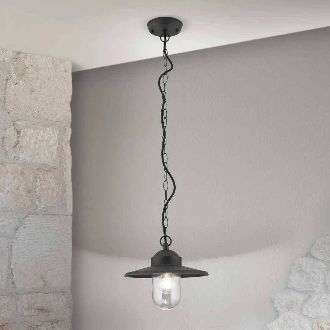 Orion Außen-Hängeleuchte Edward, anthrazit, Ø 27,5 cm, Aluminium