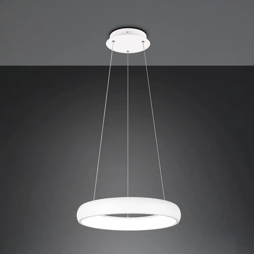 Trio Lighting LED-Hängeleuchte Cardona, Ø 46,5 cm, weiß, CCT, Metall