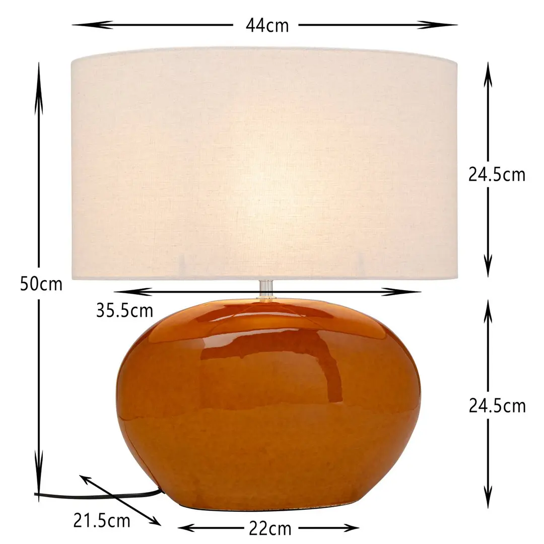 KARE Tischleuchte Beo, orange, Baumwolle, Höhe 50 cm E27