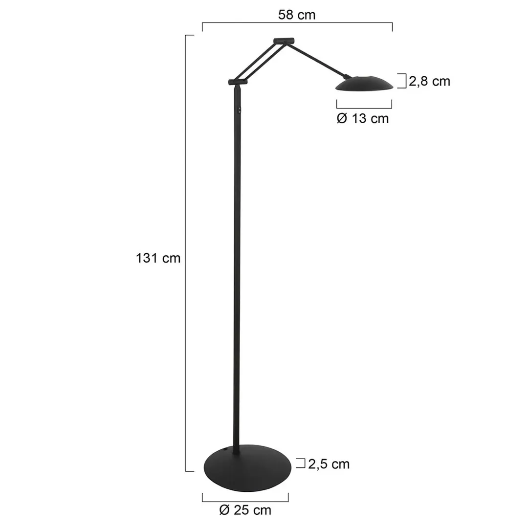 Steinhauer LED-Stehlampe Daphne 2, 1-fl., schwarz, CCT, Fernbedienung