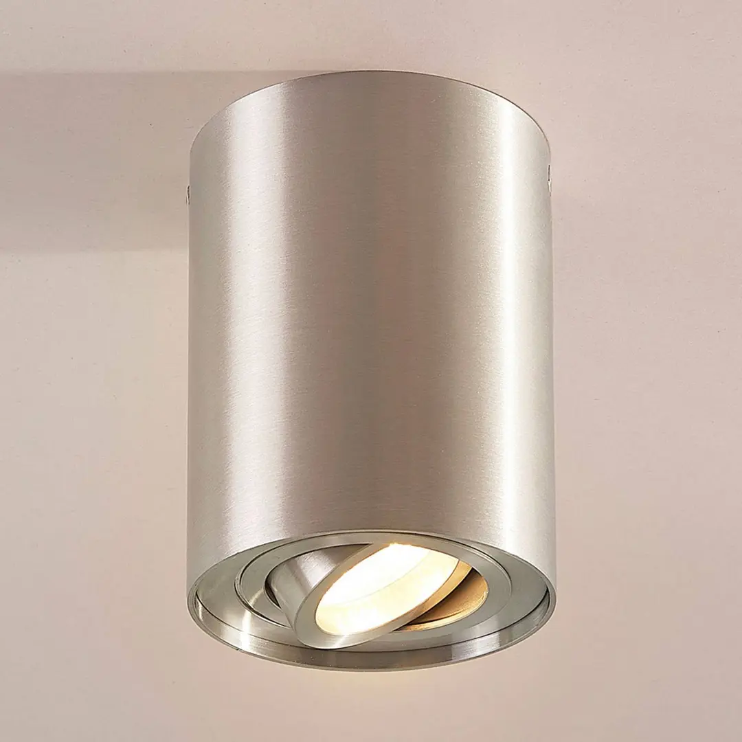 Arcchio Deckenspot Jolina, rund, grau, 13 cm, Metall