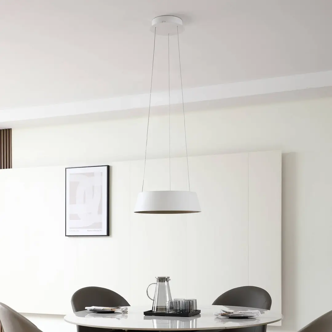 Lucande LED-Hängeleuchte Belsar, weiß, Aluminium, CCT