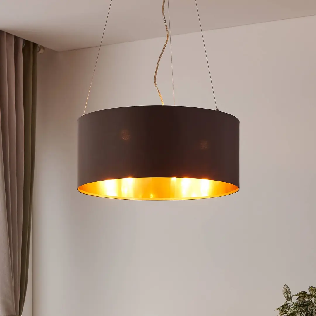 EGLO Textil-Hängeleuchte Maserlo, cappuccino, 53 cm