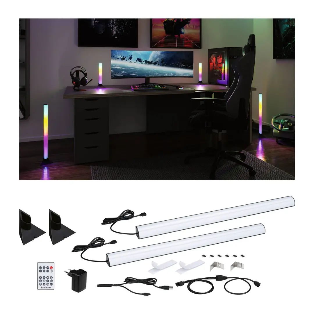 Paulmann 2er-Set EntertainLED Lightbar Dynamic RGB 60cm Fuß