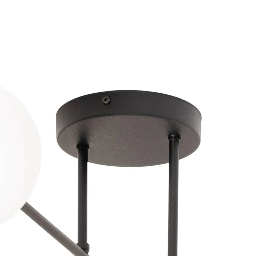 EMIBIG LIGHTING Deckenlampe Glassy, schwarz/opal, 75 x 75 cm, 4-flg.