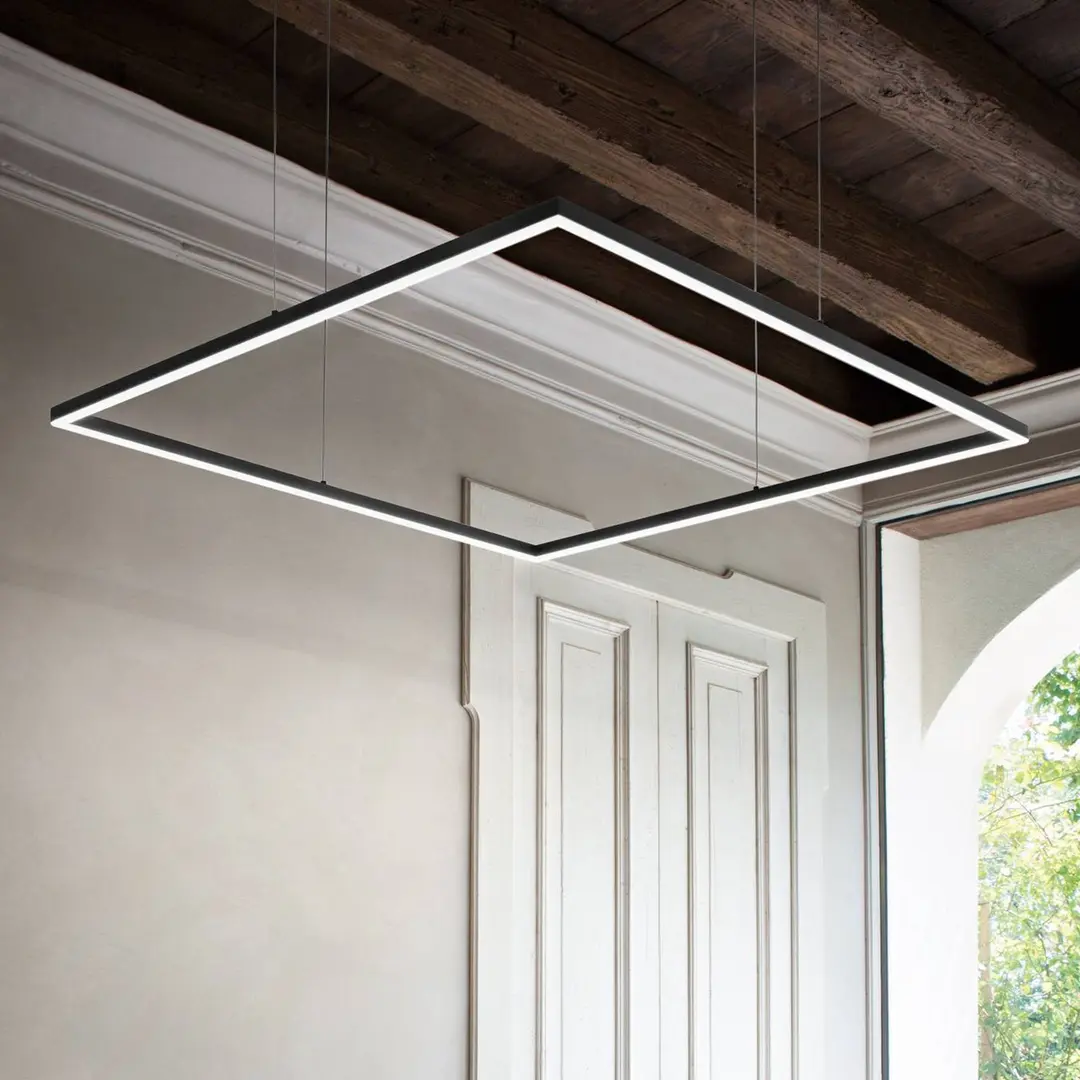Ideal Lux LED-Pendel Oracle Slim 90 x 90 cm schwarz 3.000 K