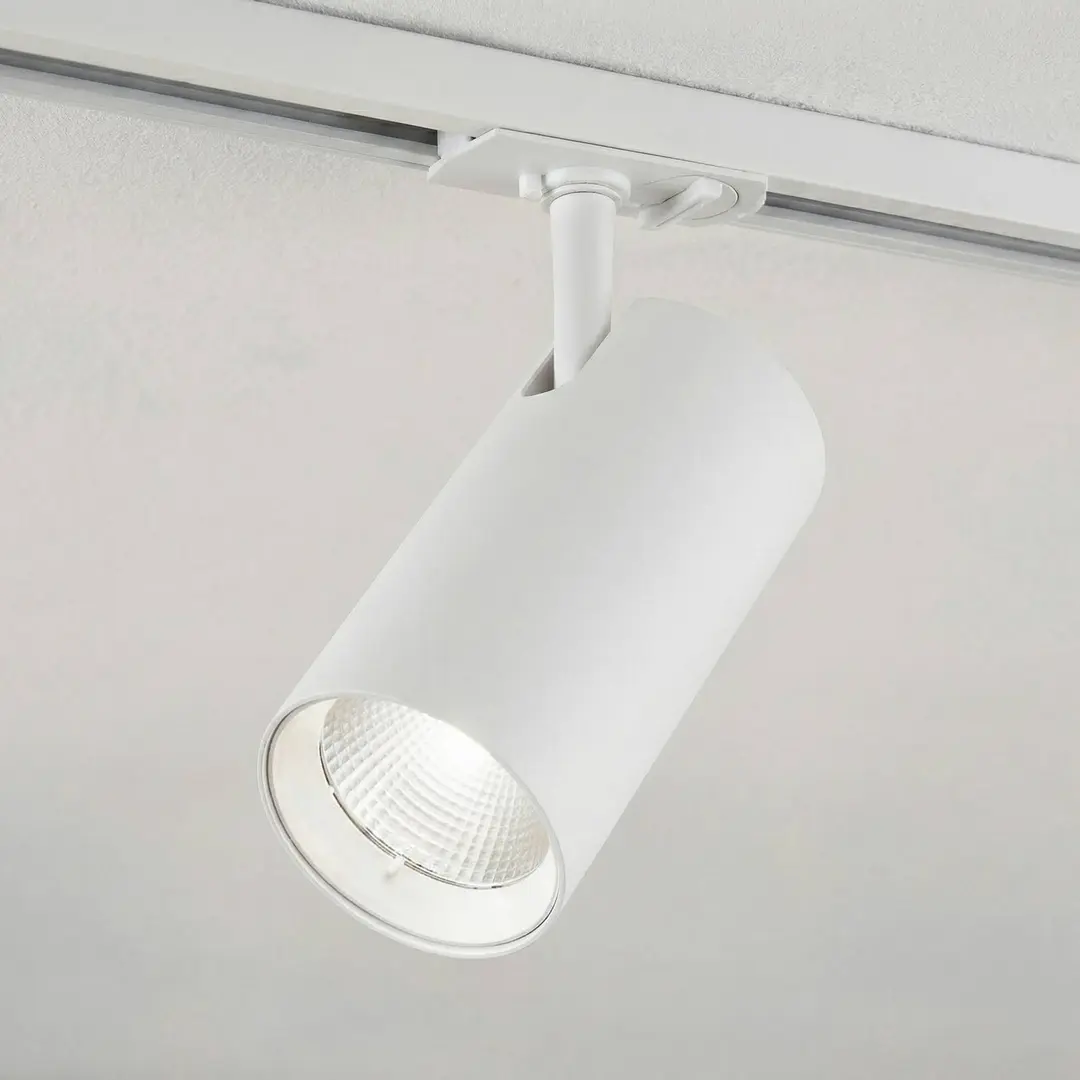 Lindby LED-Schienen-Spot Linaro, weiß, Ø 7 cm, Alu, CCT