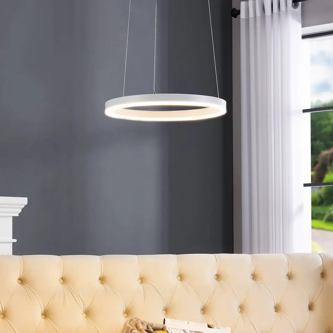 Arcchio LED-Hängeleuchte Albiona, weiß, 1 Ring, Ø 40 cm