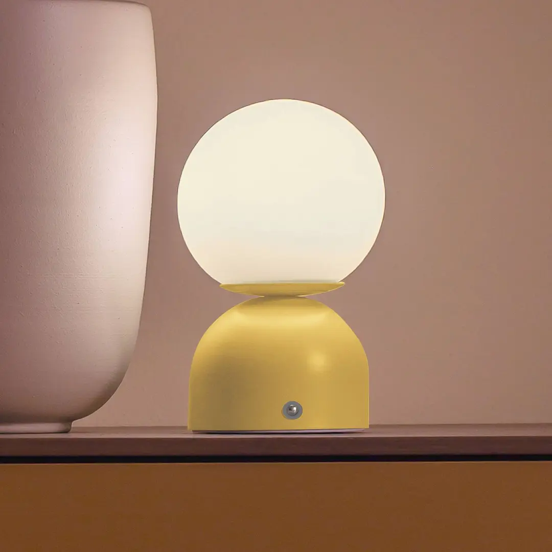 Schöner Wohnen LED-Akku-Tischleuchte RUDI, gelb, Höhe 20 cm, CCT, Touchdim