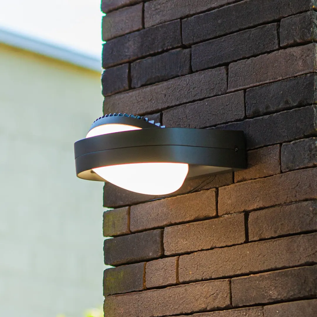 Lutec LED-Außenwandleuchte FELE, dunkelgrau, 20 cm, Metall, IP54