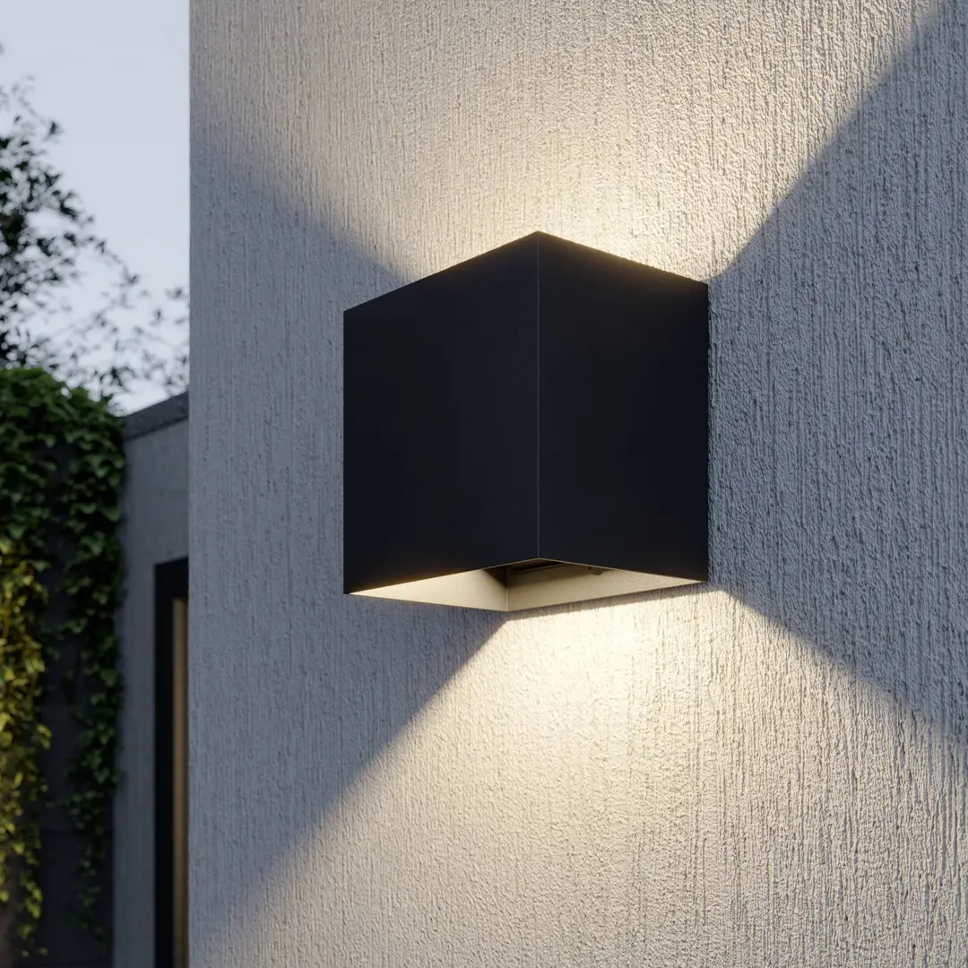 Lucande LED-Außenwandlampe Evie, 14 cm, anthrazit, up/down