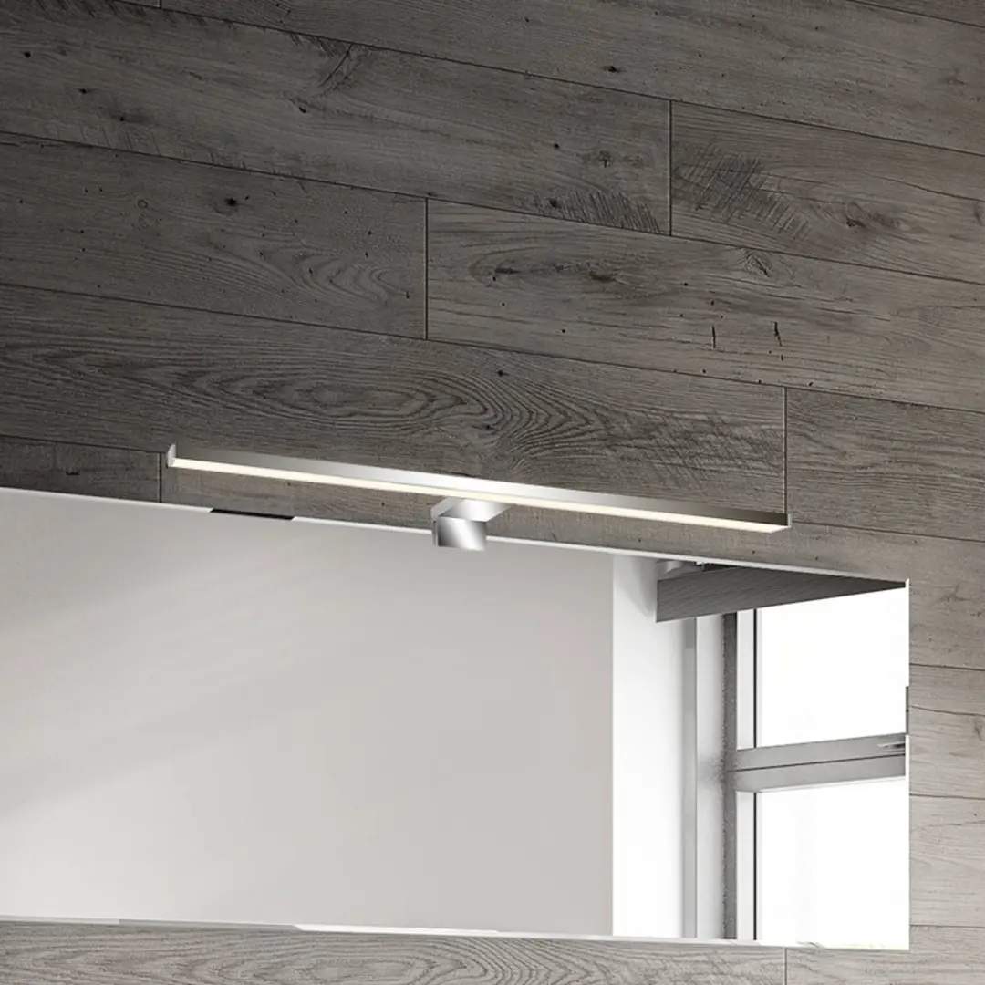 Briloner LED-Spiegellampe Dun 2 in 1, chrom, IP44, Länge 50 cm
