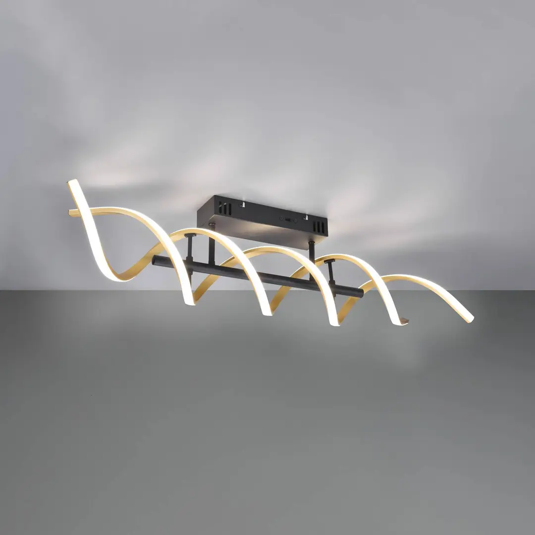 Trio Lighting LED-Deckenleuchte Sequence, dimmbar, CCT, messing